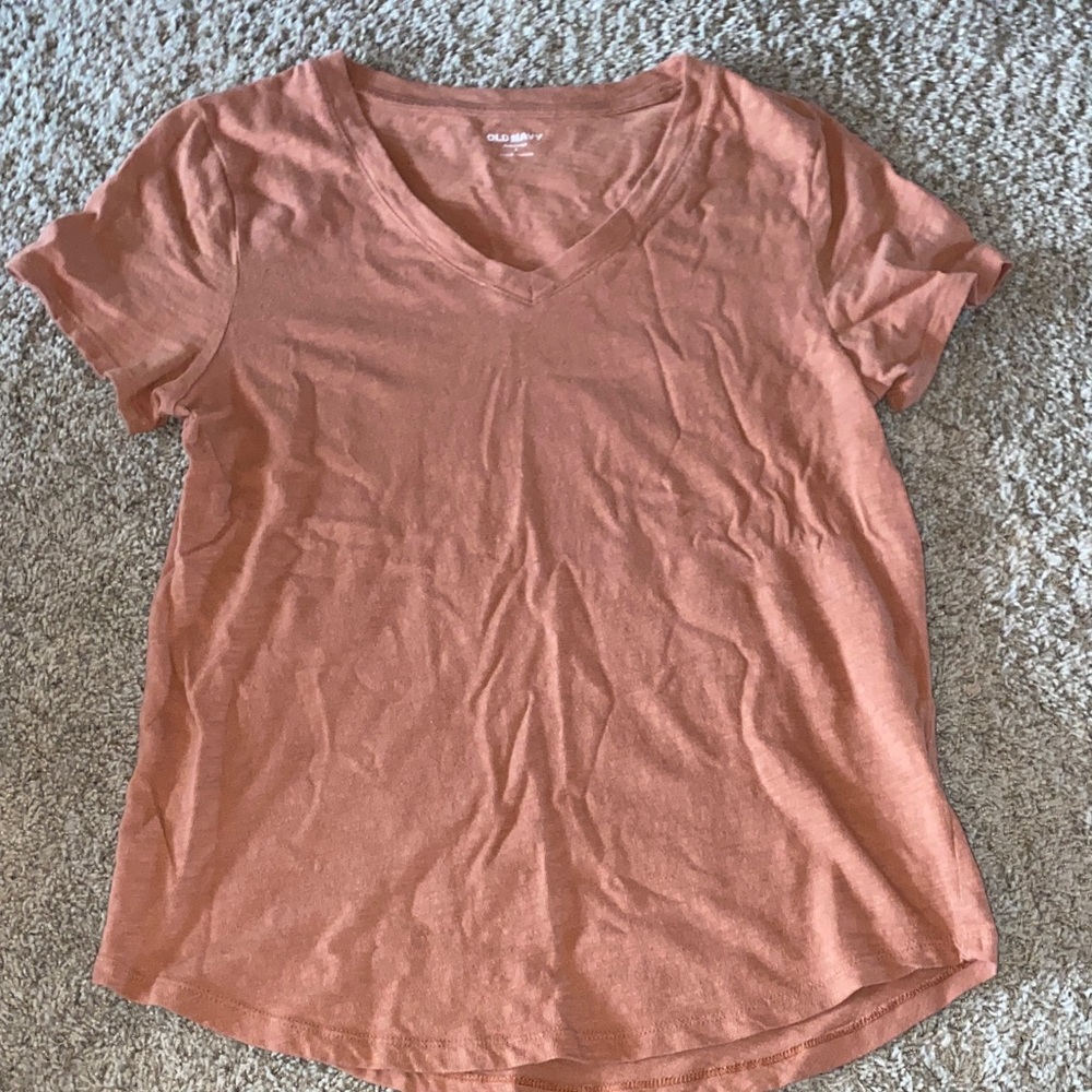 Old Navy V-Neck Short Sleeve Tee in Orange